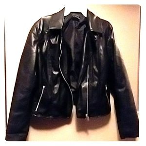 Black Vegan Leather Biker Jacket